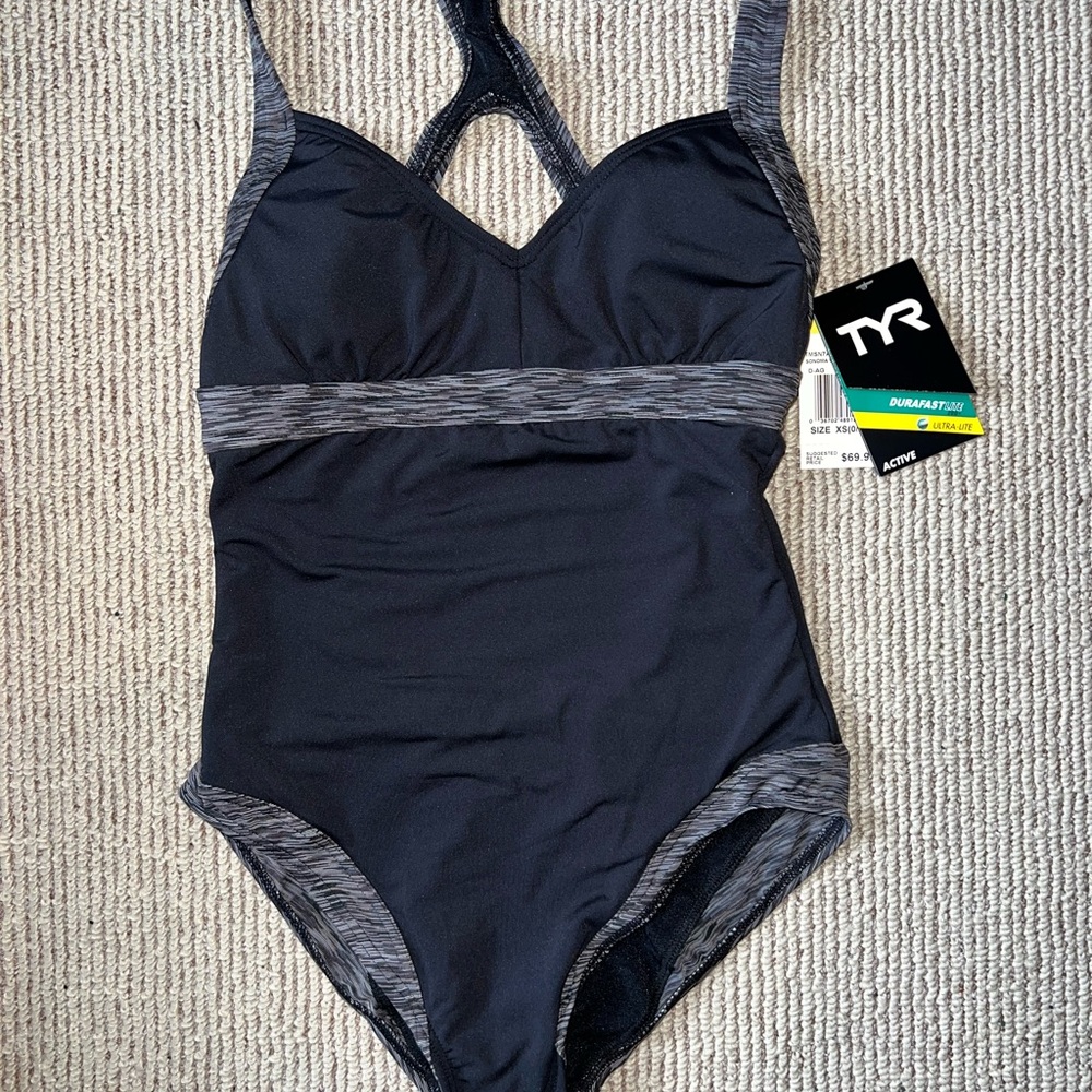 TYR Black and Gray Swimsuit